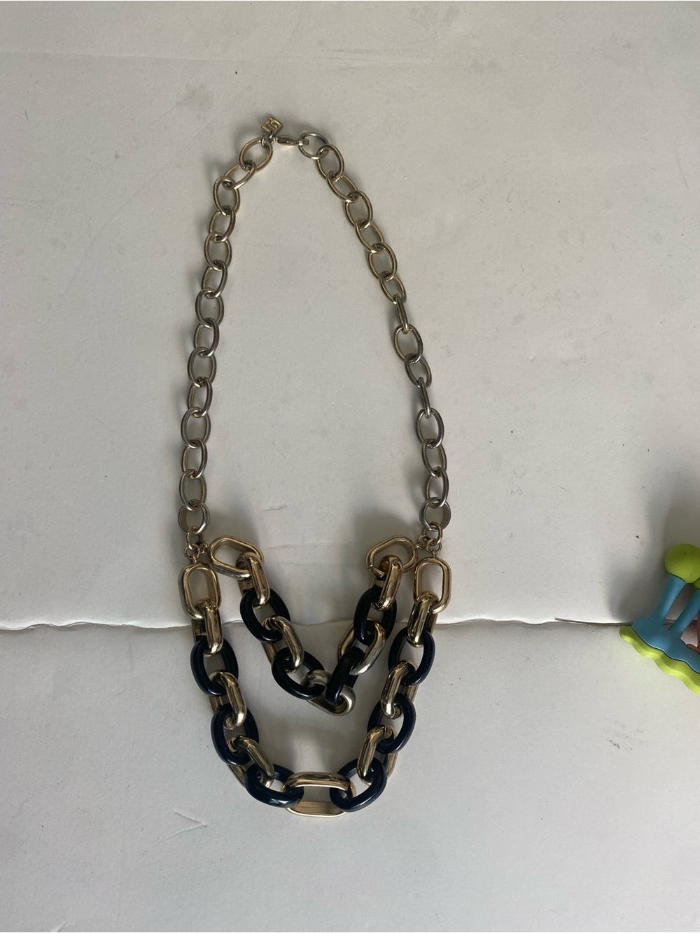 Gold & Black Chain Link Necklace - Women Jewelry